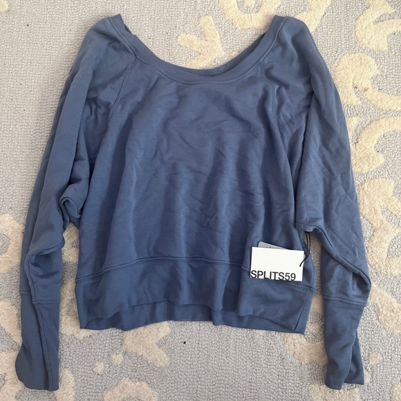 NWT Splits59 Indy Dolman Sweatshirt Steel Blue - Picture 3 of 3